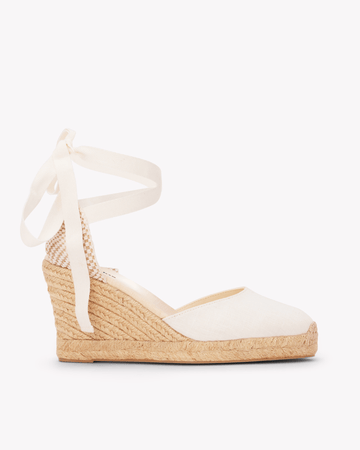 Women's Marseille Wedge Espadrille | Linen color Oasis White