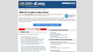 OBD codes home page