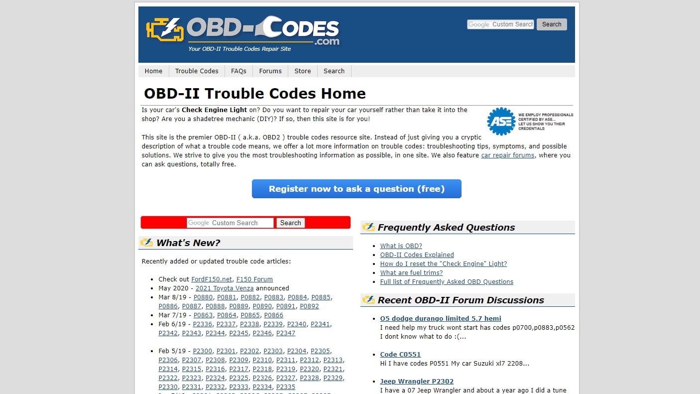 OBD codes