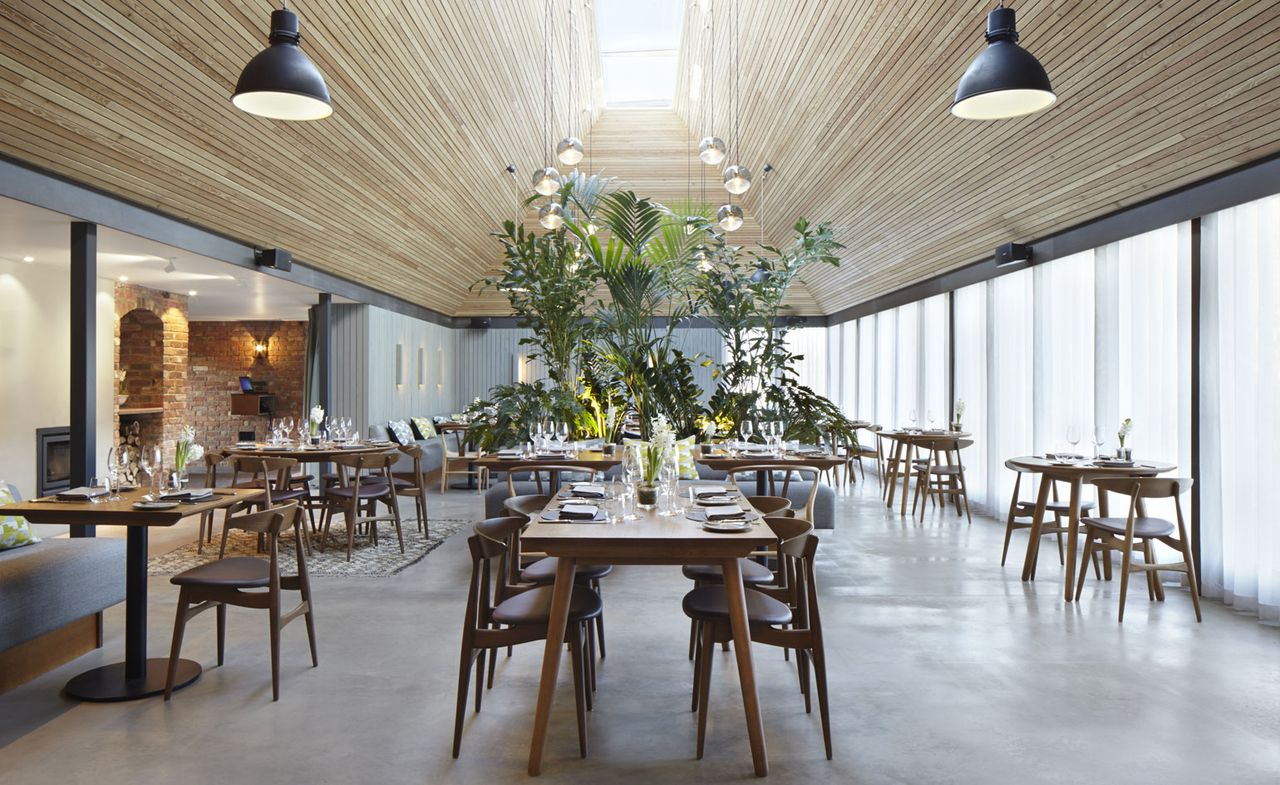 Dining area of a Woodspeen restaurant.