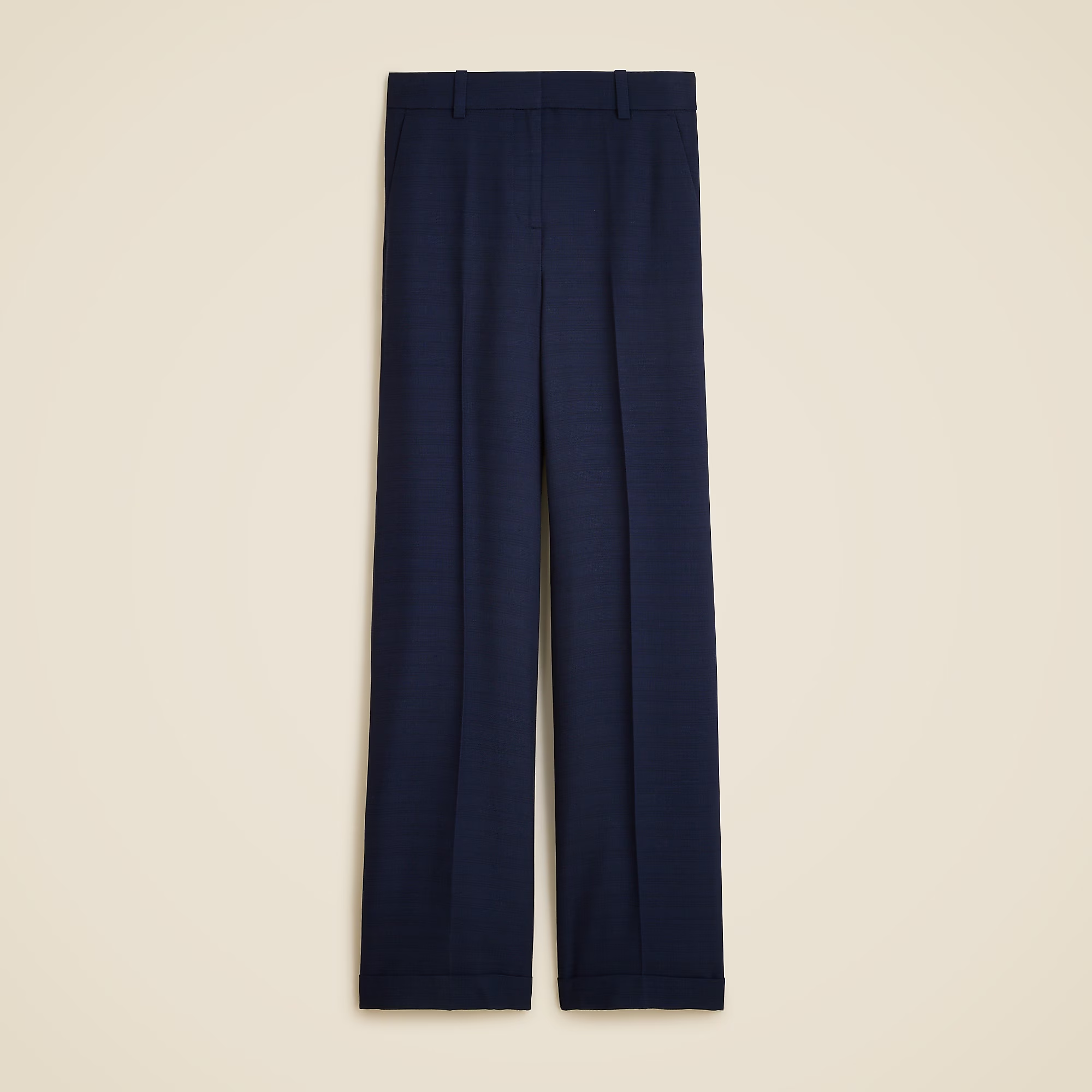 J.Crew, Cuffed Wide-Leg Trouser in Luster Canvas