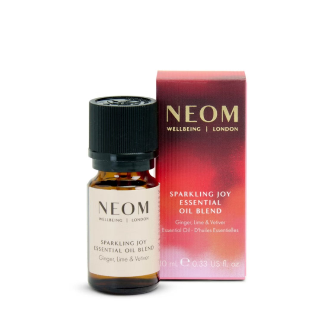 A product shot of the NEOM Sparkling Joy Essential Oil Blend, on a white background