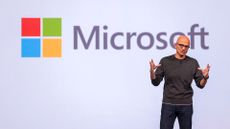Microsoft CEO Satya Nadella pictured speaking on stage during the opening keynote of Microsoft Build 2025, the company's annual conference hosted in Seattle, Washington, US.