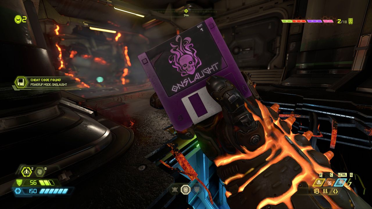 doom eternal cheat codes - powerup mode onslaught - mars core