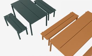 Muuto outdoor furniture in green and brown