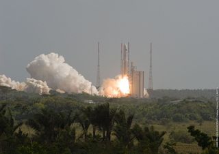 Ariane 5 Rocket Launches Herschel and Planck Satellites