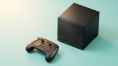 Steam Machine and Steam Controller on turquoise background