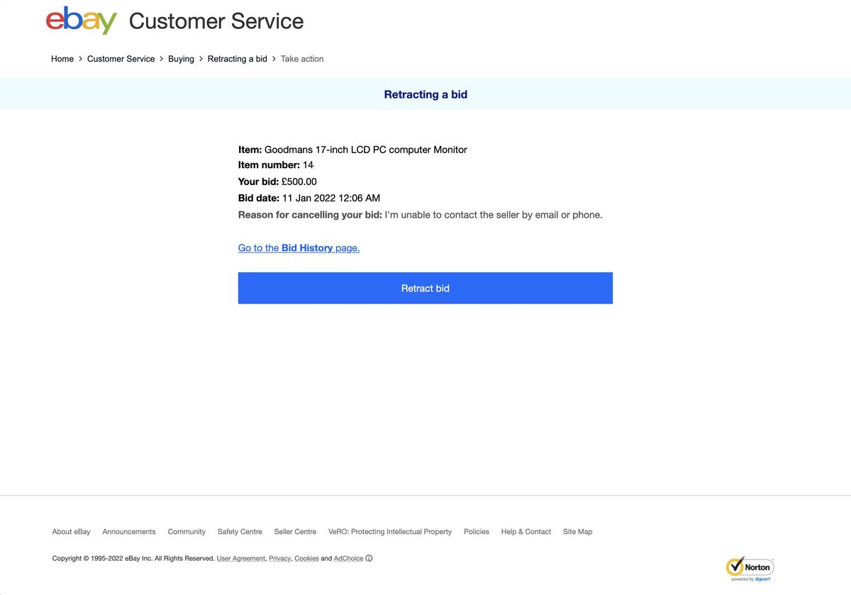 How to retract a bid on eBay | Tom's Guide