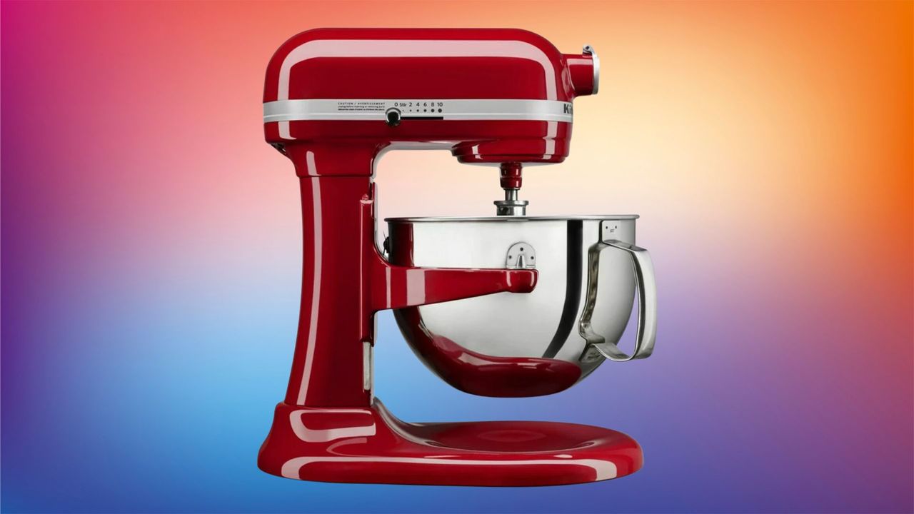 red kitchenaid mixer