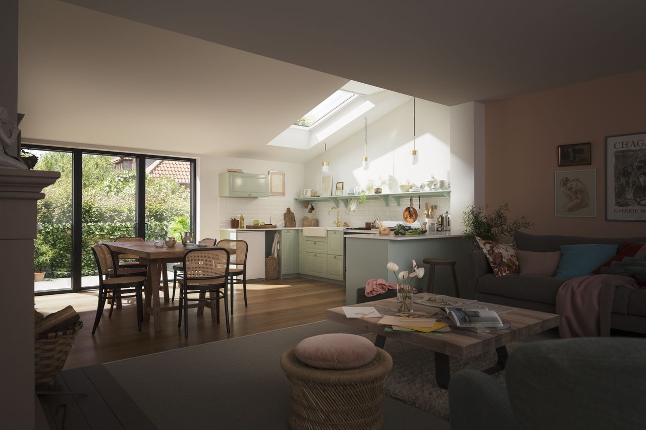 Velux kitchen extension before enough rooflights were installed