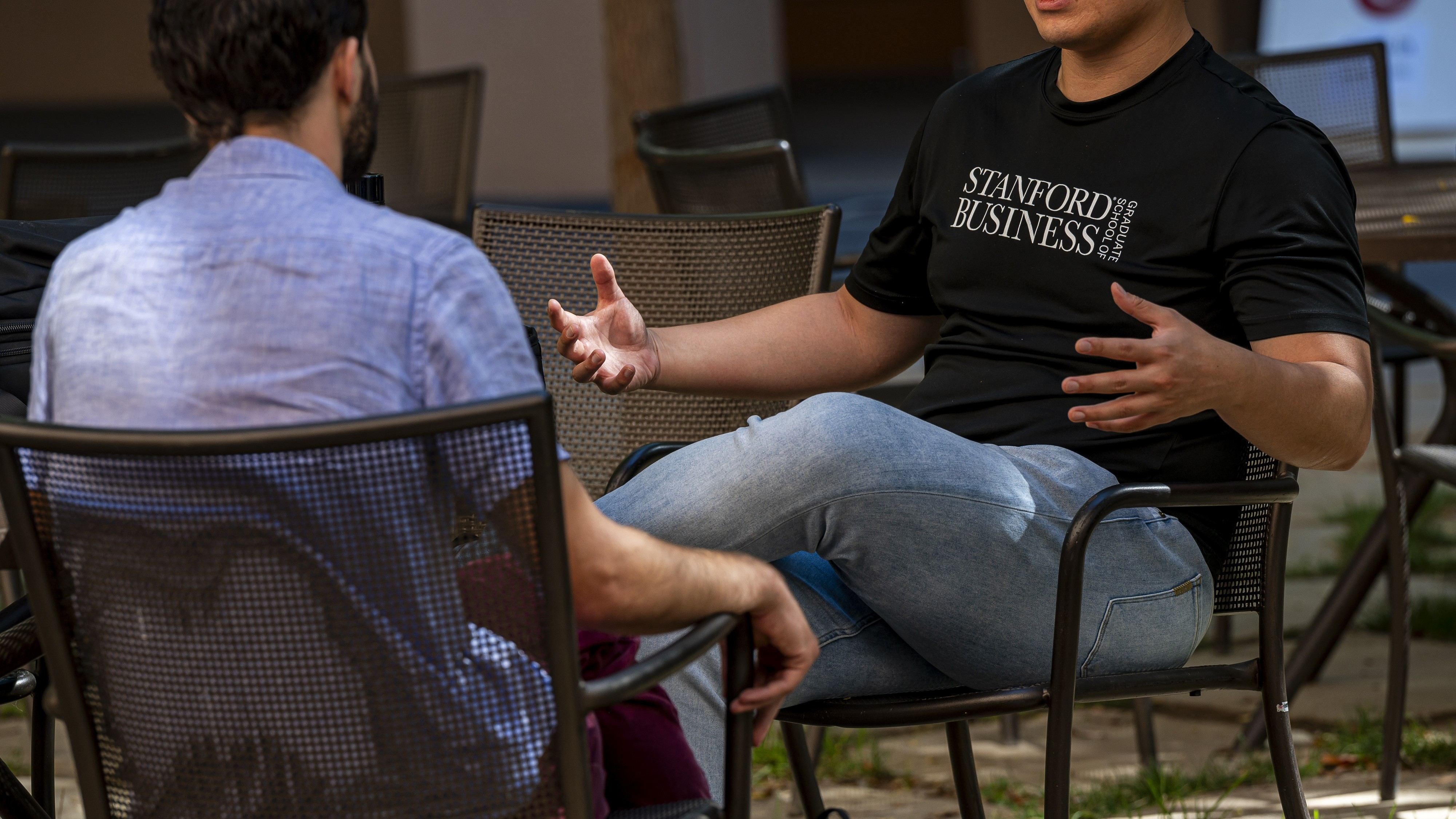 Students at Stanford University in Stanford, California, US, on Thursday, Sept. 14, 2023.