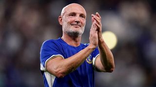 Frank Leboeuf in action for a Chelsea Legends side in January 2023.