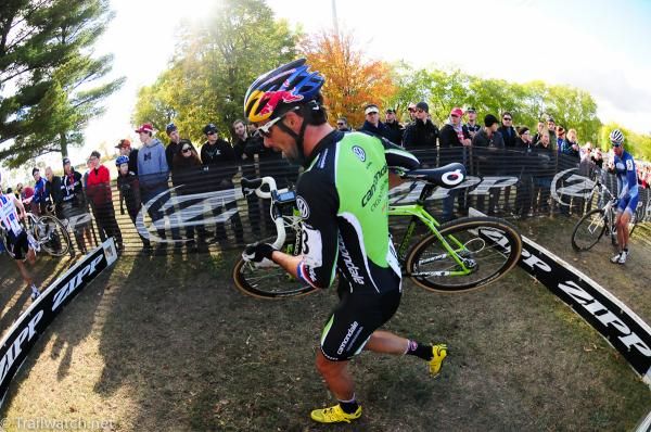Tim Johnson (Cannondale p/b Cyclocrossworld) racing in third place on lap two
