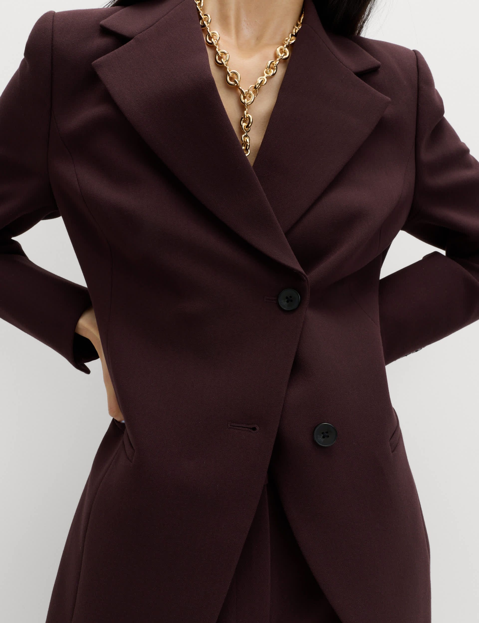 Tailored Cinched Asymmetric Single Breasted Blazer
