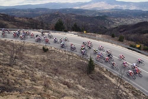 The riders make their way from Vrsar to Motovun in stage two.