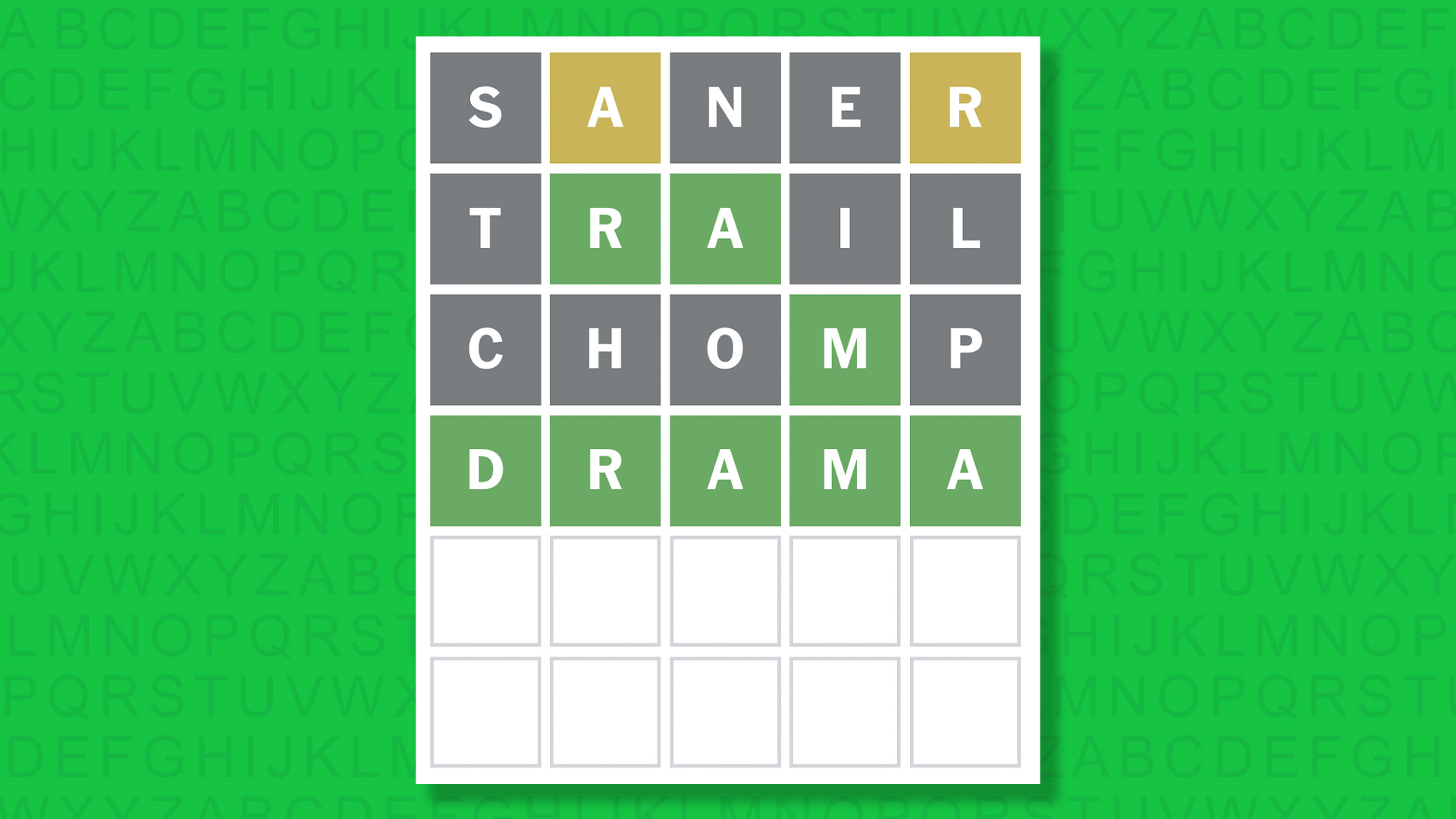 NYT Wordle answer for game 1731 on a green background