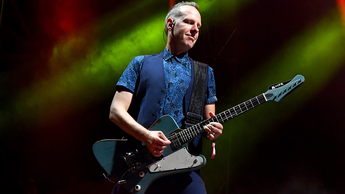 PHOENIX, AZ - OCTOBER 21:  Tom Dumont of Dreamcar performs at Piestewa Stage during day 2 of the 2017 Lost Lake Festival on October 21, 2017 in Phoenix, Arizona.  (Photo by Jeff Kravitz/FilmMagic)