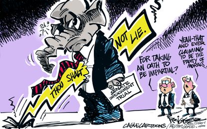 Political Cartoon U.S. Trump impeachment GOP