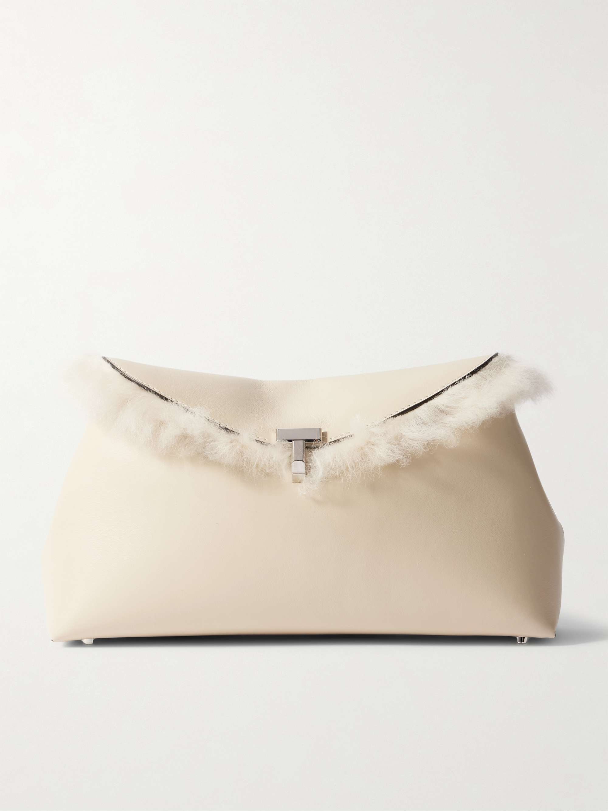 T-Lock Shearling Clutch