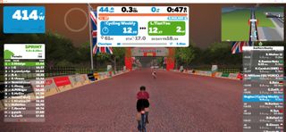 Image shows challenges on Zwift.