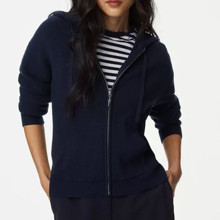 M&S Soft Touch Zip Up Hoodie