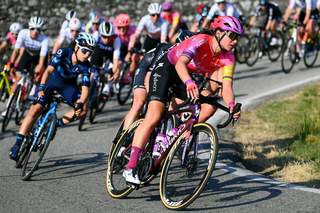 CITTIGLIO ITALY MARCH 20 Chantal Van Den Broek Blaak of Netherlands and Team SD Worx competes during the 46th Trofeo Alfredo BindaComune di Cittiglio 2021 Womens Elite a 1418km one day race from Cocquio Trevisago to Cittiglio TrBinda UCIWWT on March 20 2022 in Cittiglio Italy Photo by Tim de WaeleGetty Images