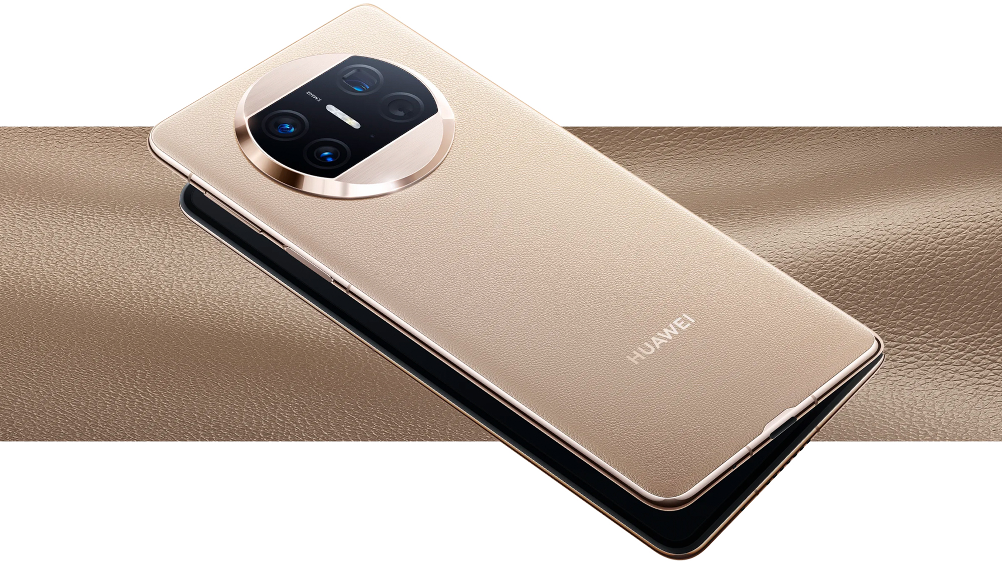 Huawei Mate X3 gold leather press picture