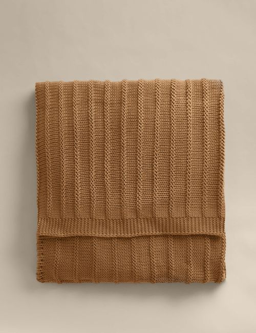 Ribbed Knitted Throw