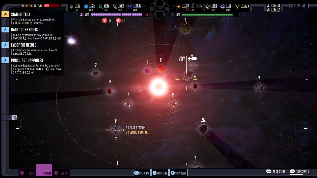 Screenshot from Star Trek Voyager - Across The Unknown, a strategy sci-fi video game based on Star Trek Voyager.