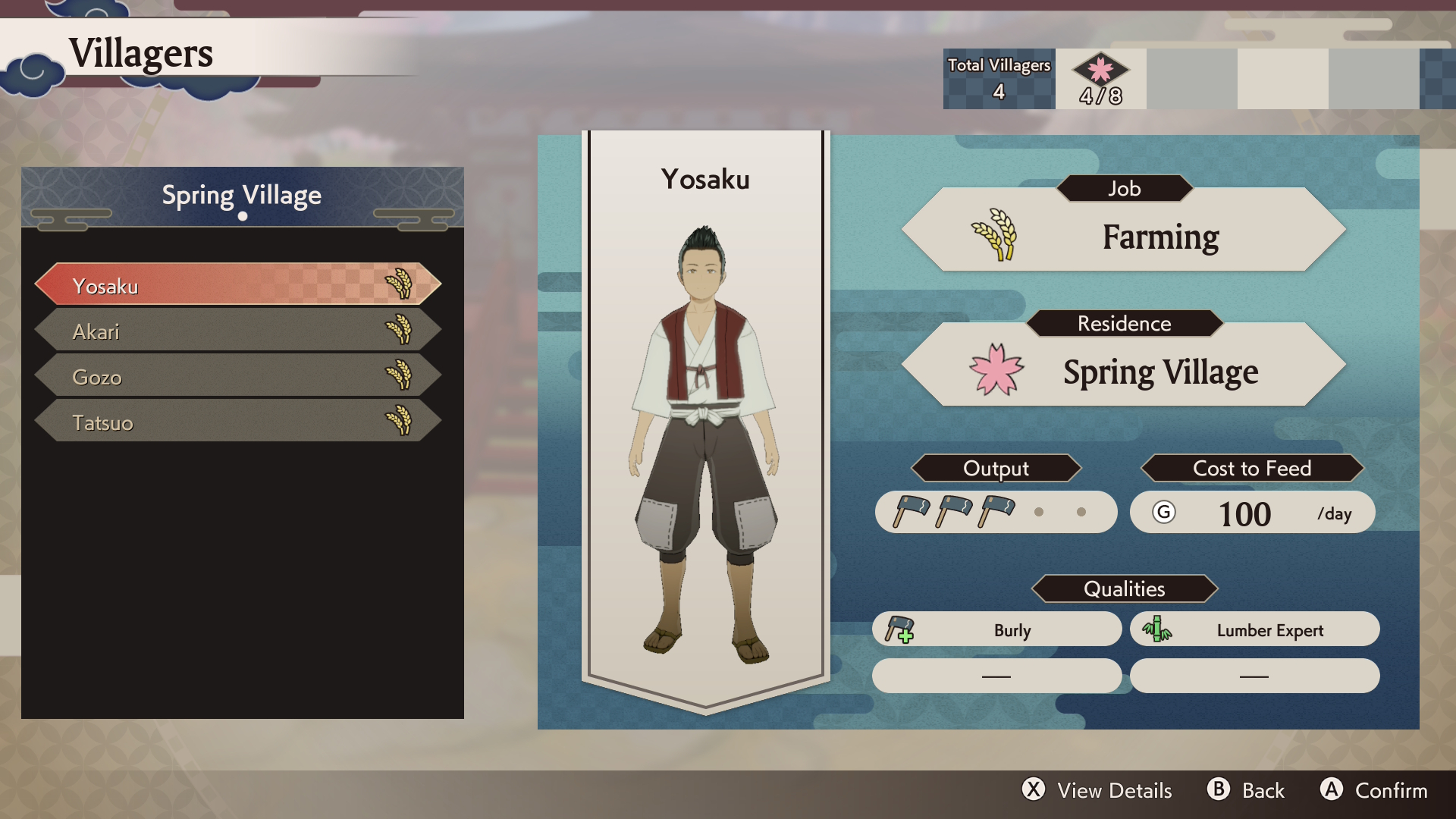 A screenshot from RPG Rune Factory: Guardians of Azuma