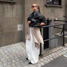 An image of @dinahansen showcasing an example of what to wear instead of leggings. 