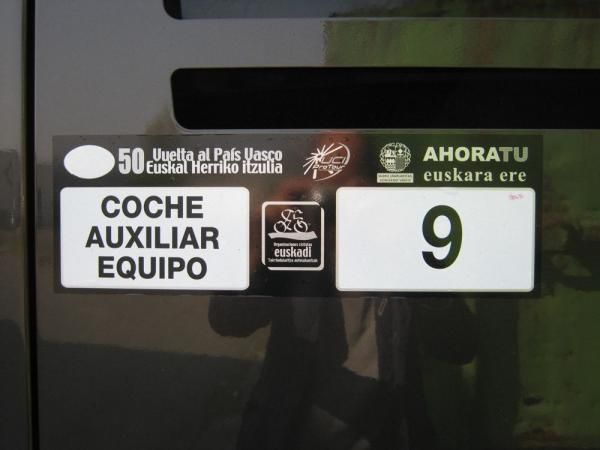 The bus had just arrived from the Vuelta a Pais Vasco