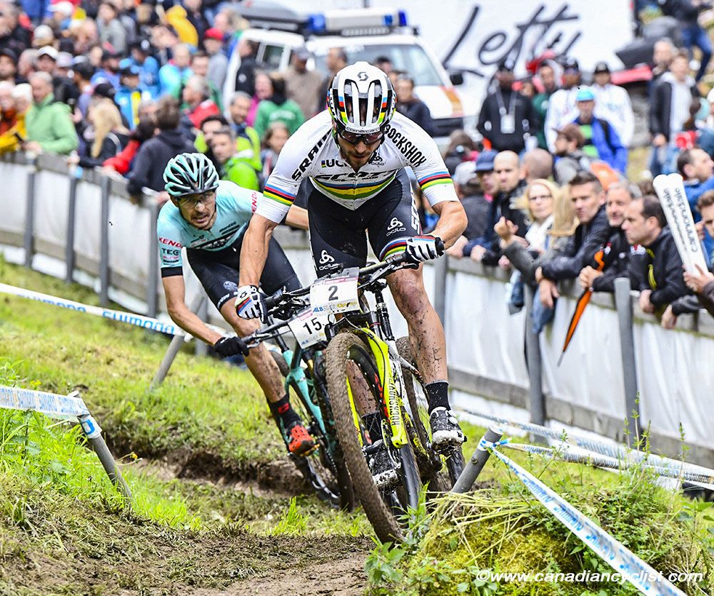 Nino Schurter (Scott-SRAM MTB Racing) and Stephane Tempier (Bianchi Countervail)