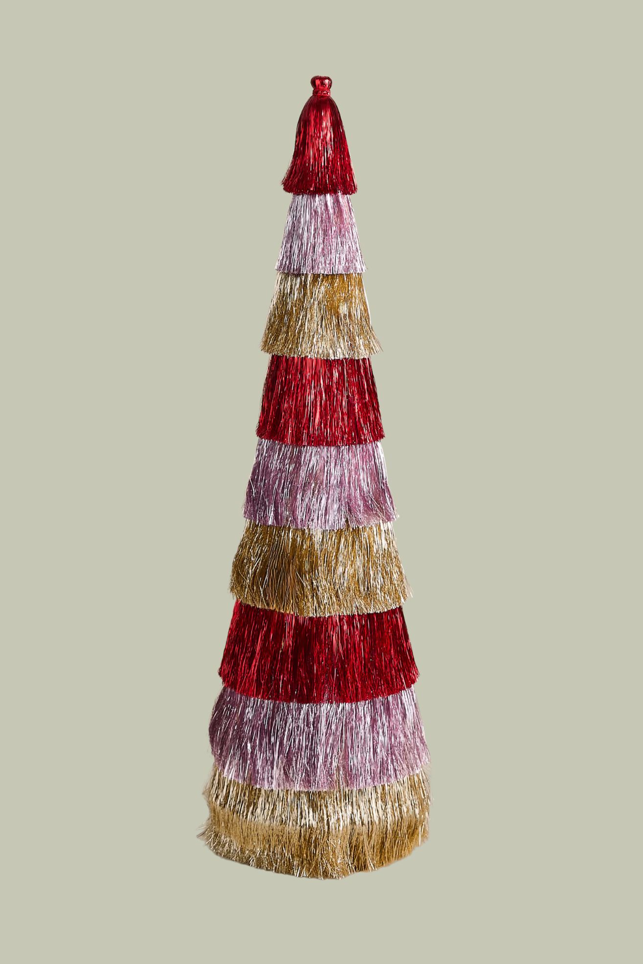M&amp;amp;S, 3ft Striped Tinsel Tree Room Decoration