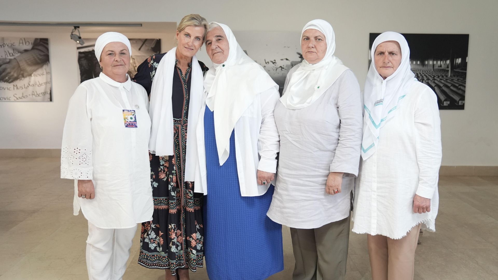 Duchess Sophie (second from the left) poses with Mothers of Srebrenica