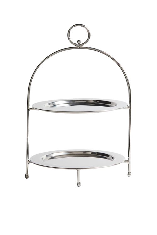 Two-Tiered Stainless Steel Cake Stand