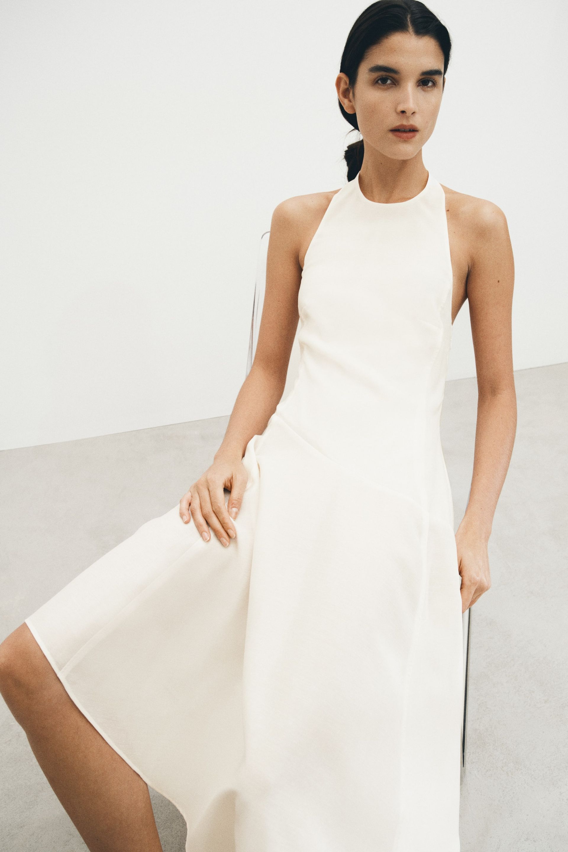 Asymmetric Halterneck Dress