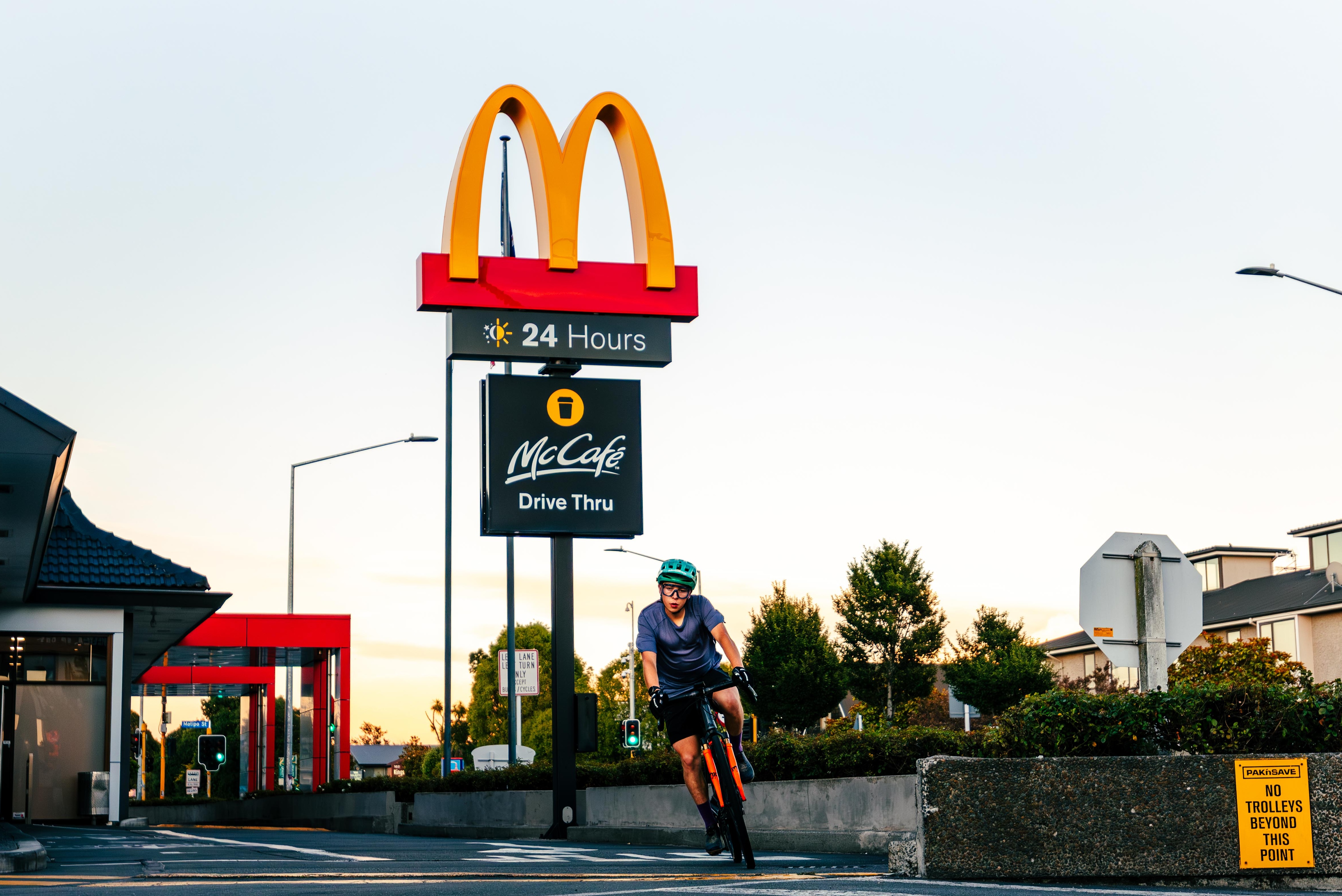Matthew Fairbother rode around a McDonald's drive-thru