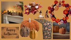 A collage of Halloween decor