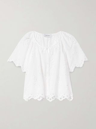 Scalloped Broderie Anglaise Cotton-Poplin Shirt