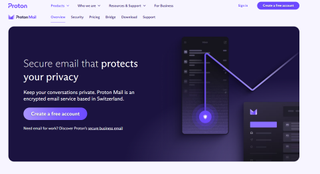 Website screenshot for ProtonMail.