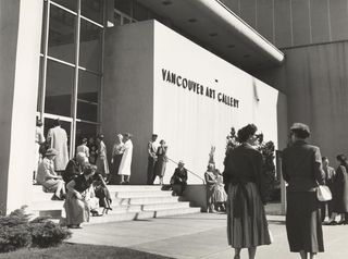 The exhibition chronicles the two-decade-long process leading up to the current plans. The Vancouver Art Gallery at 1145 West Georgia Street after a refit in 1958.