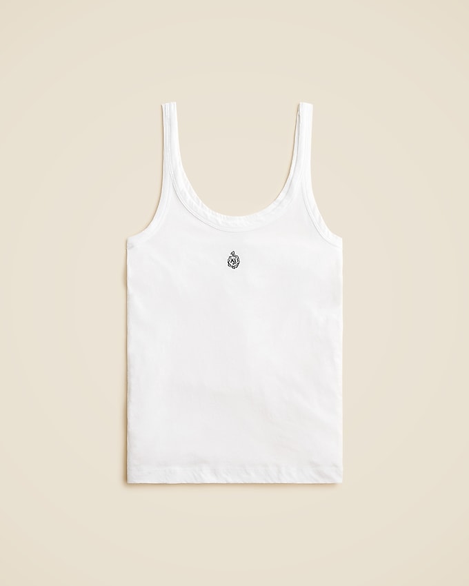 Masseria San Domenico X J.crew Embroidered Tank Top in Feather Jersey