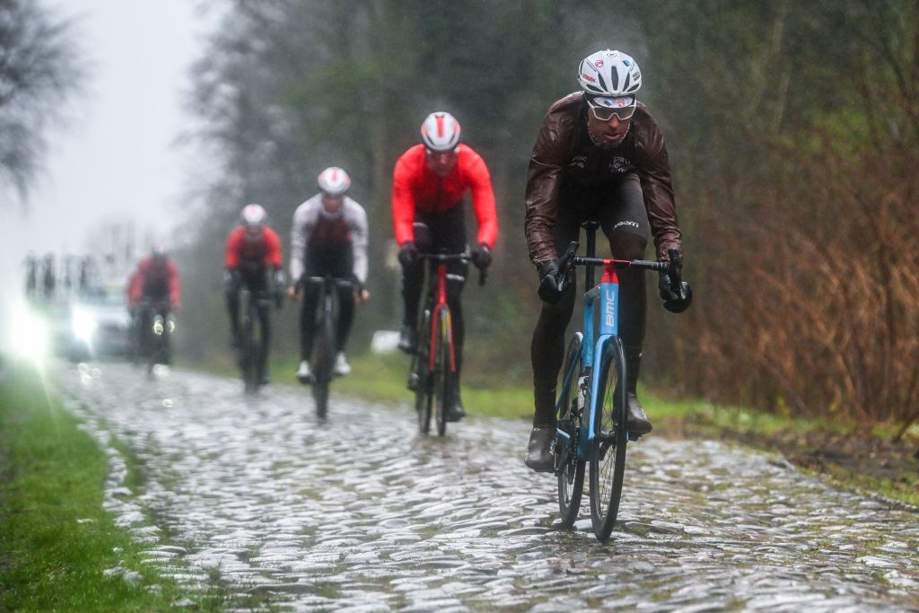 ROUBAIX FRANCE APRIL 06 Michael Schr of Switzerland and Ag2R Citren Team during the ParisRoubaix 2023 Training Day 1 UCIWT on April 06 2023 in Roubaix France Photo by Luc ClaessenGetty Images