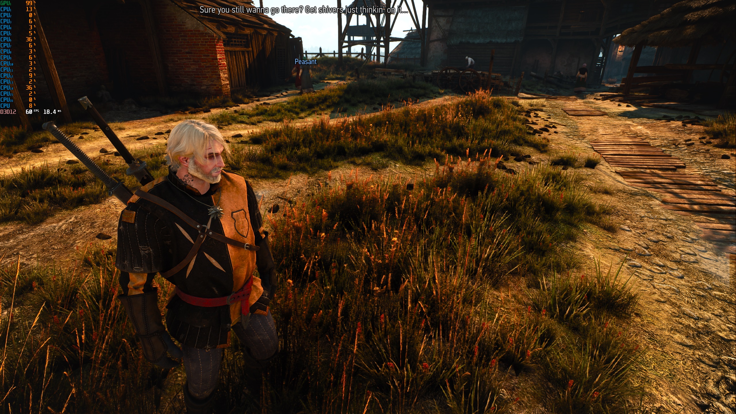 Crows nest witcher 3 screenshot showing foliage with RTAO enabled