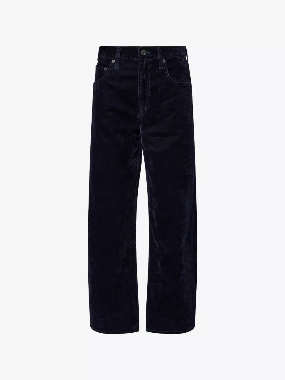 Low Curve Wide-Leg Cotton-Blend Jeans
