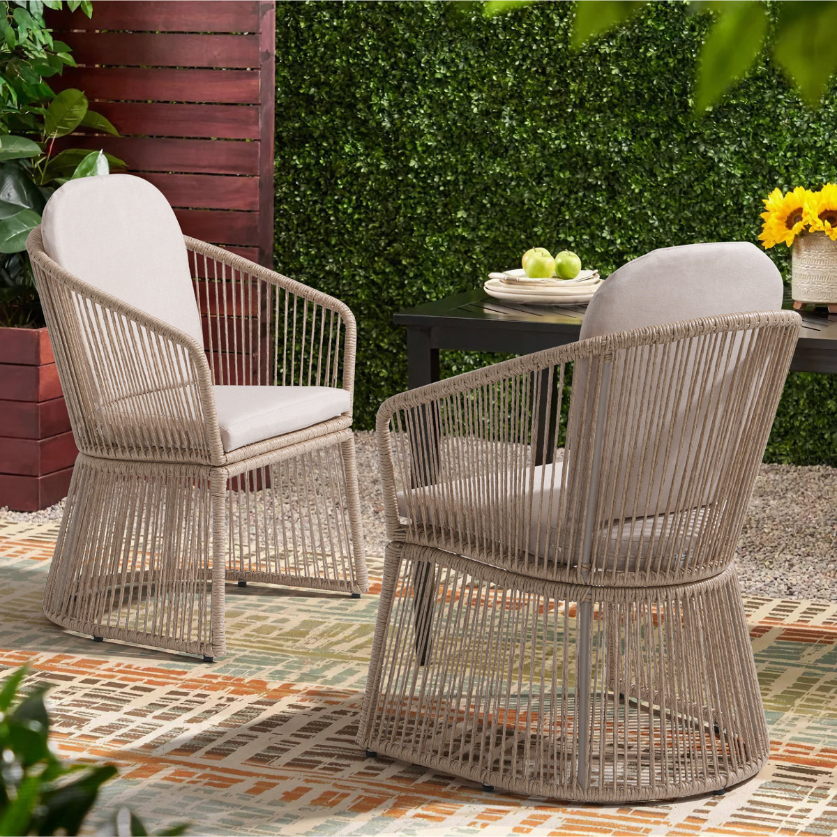 Red Barrel Studio&amp;reg; Outdoor Dining Armchair With Cushion &amp;amp; Reviews | Wayfair