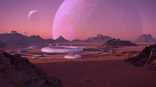 Human colony on an exoplanet.