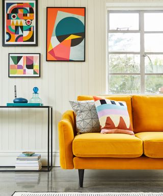 Turmeric colored sofa