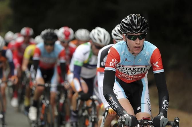Nicholas Katsonis (CharterMason) on the head of the main group in pursuit of the break.